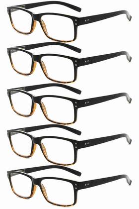 Eyekepper 941563204983 5 Pack Reading Glasses For Men Spring Hinges Classic Readers Blacktortoise Frame