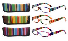 Eyekepper 941563208400 3 Pairs Reading Glasses For Women Striped Pattern Stylish R