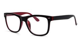 Eyekepper 941563209049 Readers Square Large Lenses Spring-hinges Reading Glasses Women Black-red 1.25