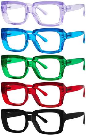 B0fwc5m6mn Eyekepper 5 Pack Ladies Reading Glasses - Stylish Oversized Square Readers For W