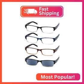 R012x-4c00-100 Eyekepper 4 Pack Classic Reading Glasses For Women And Men Include Sungl