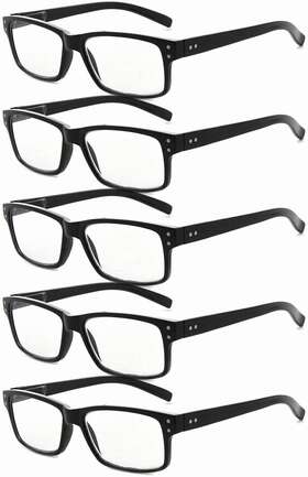 R032-5c01-0 Eyekepper 5 Pack Reading Glasses Modern Spring Hinge Black Men And Women R150