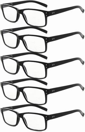 R032-5c01-200-1 Eyekepper 5 Pack Reading Glasses For Men Spring Hinges Classic Readers Black Fra