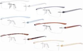 R14001-6pc-mix-125 Eyekepper 6-pack Mix Color Small Lenes Rimless Reading Glasses Women - Frameless