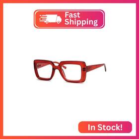 R2101-1c12-150 Eyekepper Square Design Reading Glasses For Women Stylish Readers - Red 1.50