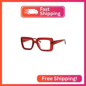 R2101-1c12-225 Eyekepper Square Design Reading Glasses For Women Stylish Readers - Red 2.25