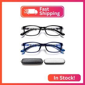 001-2-qfss-4.0x Eyeurl Reading Glasses For Women 2 Pack Blue Light Blocking Readers Lightweight