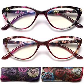 Eyeurl 414721043772 Cat Eye Reading Glasses For Womens Set Of 2 Blue Light Blocking Comput