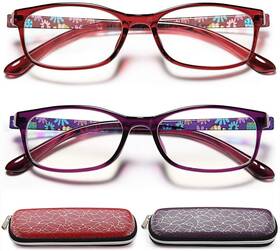 Eyeurl 786118303058 Reading Glasses Women Blue Light Blocking - Set Of 2 Pattern Design Value Com