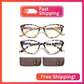 B0cq78v11k Eyeurl Cat Eye Reading Glasses For Women -2 Pack Of Blue Light Blocking Readers