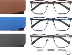 Eyewear 313051245246 Reading Glasses For Men Women Blue Light Blocking Square Metal Readers Lightweig