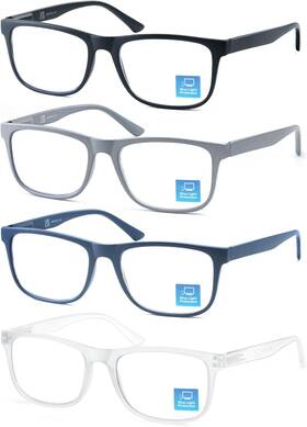 Eyewear 313053873881 Blue Light Blocking Reading Glasses Men Large Wide Oversized Square Computer Rea