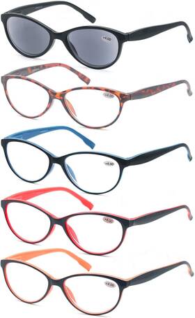 Eyewear 445000373311 Reading Glasses Women 1.25 5-pack Beautiful Readers Quality Spring Hinge C