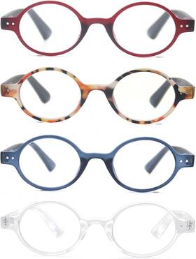 Eyewear 445033041058 Reading Glasses Women Men Cute Round Readers 1.25 Stylish Funky Lightweight Uni