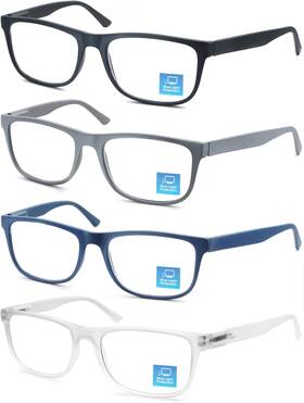 Eyewear 445046971977 Blue Light Blocking Reading Glasses Men Large Oversized Square Readers Wide Fit