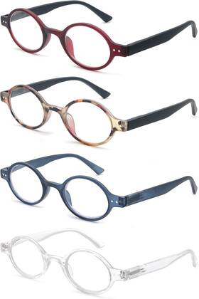 Eyewear 705353259821 Reading Glasses Women Men Cute Round Readers 1.25 Stylish Funky Lightweight