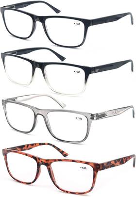 Msr213-175-x0 Eyewear Reading Glasses 1.75 Oversized Large Square Men Readers 4 Pack Comfort Lightweig