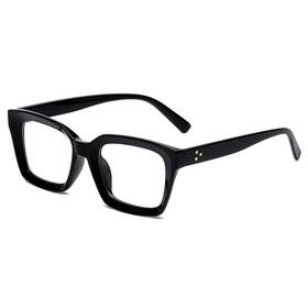 Eyl2461a Eylrim Classic Thick Square Frame Clear Lens Glasses Medium A1 Bright Black
