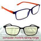F 110 Sunglass Kountry Computer Reading Glasses Flash Aspheric Spring Hinges Men