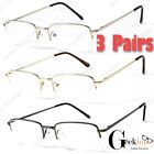F3030rr Geekion Pairs Mens Women Rimless Half Frame Metal Spring Hinge