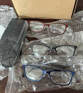 Fashion 193033172711 Design Optics Full Frame Metal Ladies Reading Glasses 3 Pk 1.75 Blue Re