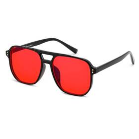 B2835-028-f Feisedy Sleep Blue Light Blocking Glasses For 54mm Black Frame And Red Lenese