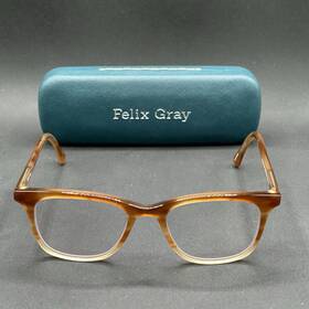 9019-022625-32.95 Felix Gray Hopper C64 Blue-light Readers Brown Grain Fade 49-18-145 Euc With Case