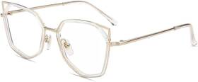 Bd12542 Firmoo Blue Light Blocking Reading Glasses For Women Stylish Anti Clear Gold