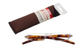 Fisherman Eyewear 078041050520 Slim Vision Rimless Reading Glasses Tortoise 2.50