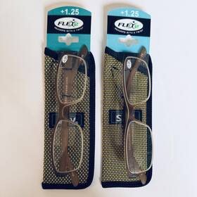 Flex 037741502814 Lot 2 Sav Flex2 Brown Readers With A Twist Mens 1.25 Eyewear Multi-color Case