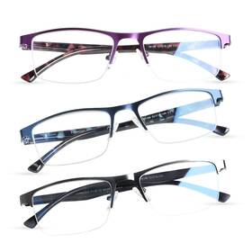 B0c4xplm66 Fonhcoo Blue Light Blocking Reading Glasses For Women And Men - Metal Half-frame