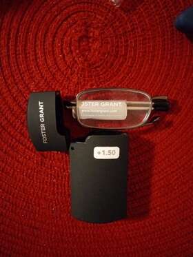 101489-275.arm Foster Grant 1.50 Reading Glasses Microvision Gideon And Folding Case Msrp 24.99