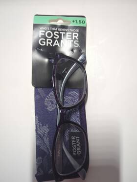 1017608-150 Foster Grant Ready To Wear Purple Kayleen Reading Glasses 1.50 With Soft Case