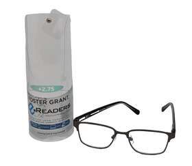 1018298 Foster Grant 2.75 E-readers Donovan Gunmetal Reading Glasses Reduce Blue Light