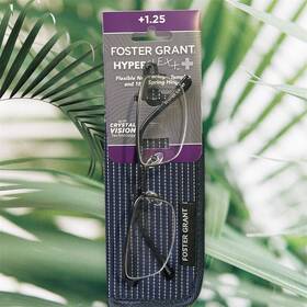 1018312-150 Foster Grant Hyper Flex Fashion Reading Glasses With Case 1.25