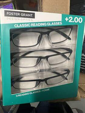 1408231 Foster Grant Reading Glasses 2.00 Uva-uvb Lens Protection 3 Pack Fashion Open