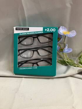 1504933 Foster Grant Classic Reading Glasses 2.00 Uva-uvb Lens Protection 3 Pack