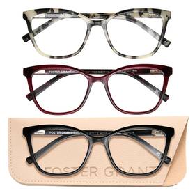 1908258 Foster Grant Design Optics By 1.75 #811 Fashion Cateye Reading Glasses 3-pack