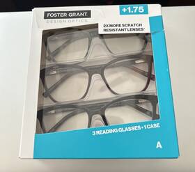 1908259 Foster Grant Design Optics By Fashion Cateye 811 Reading Glasses 3 Pk 1.75