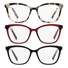 1908269 Foster Grant Design Optics By 3.00 #811 Fashion Cateye Reading Glasses 3-pack