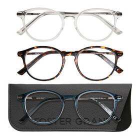 1908277 Foster Grant Design Optics By 1.25 #809 Classic Plastic Round Reading Glasses