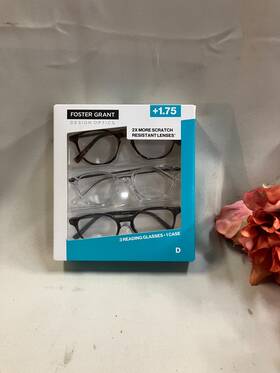 1908279 Foster Grant 1.75 Reading Glasses 3 Pack
