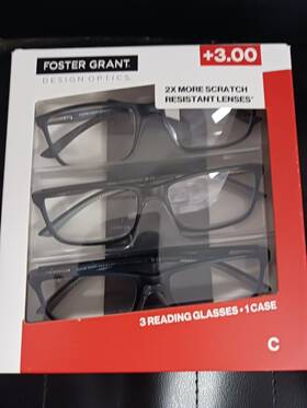 1908283 Foster Grant Design Optics Reading Glasses 3 Pack 3.00 New