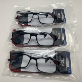 Foster Grant 193033019955 Inch 3 Pair Tech By Beck Blk 1.50 Readers Reading Glasses
