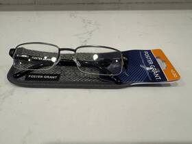 Foster Grant 193033024812 Lyden Gunmetal And Black Semi Rimless Reading Glasses 2.0 With Case Nwt