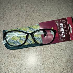 Foster Grant 193033089958 Simply Specs Inch Gwyn Tel Print 2.75 Reading Glasses With Case New
