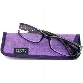 Foster Grant 193033090053 Simply Specs Fashion Reading Glasses With Case Dazzling Purple 1.50