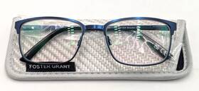 Foster Grant 193033141236 Mens Braydon Reading Glasses Matte-navy Blue-54 Mm- 1.175