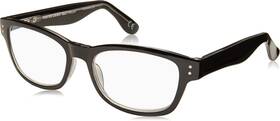 Foster Grant 193033141373 Conan Multifocus Rectangular Reading Glasses Shiny Black/transparent 54 Mm