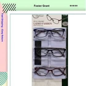 Foster Grant 193033147498 Design Optics By 3 Reading Glasses 2.00 Full Frame Ladies